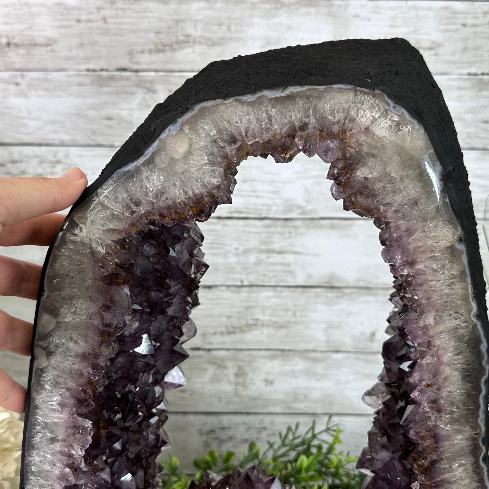 Extra Quality Open 2-Sided Brazilian Amethyst Cathedral, 29.9 lbs, 16.1" tall, Model #5605-0139 by Brazil Gems - Brazil GemsBrazil GemsExtra Quality Open 2-Sided Brazilian Amethyst Cathedral, 29.9 lbs, 16.1" tall, Model #5605-0139 by Brazil GemsOpen 2-Sided Cathedrals5605-0139
