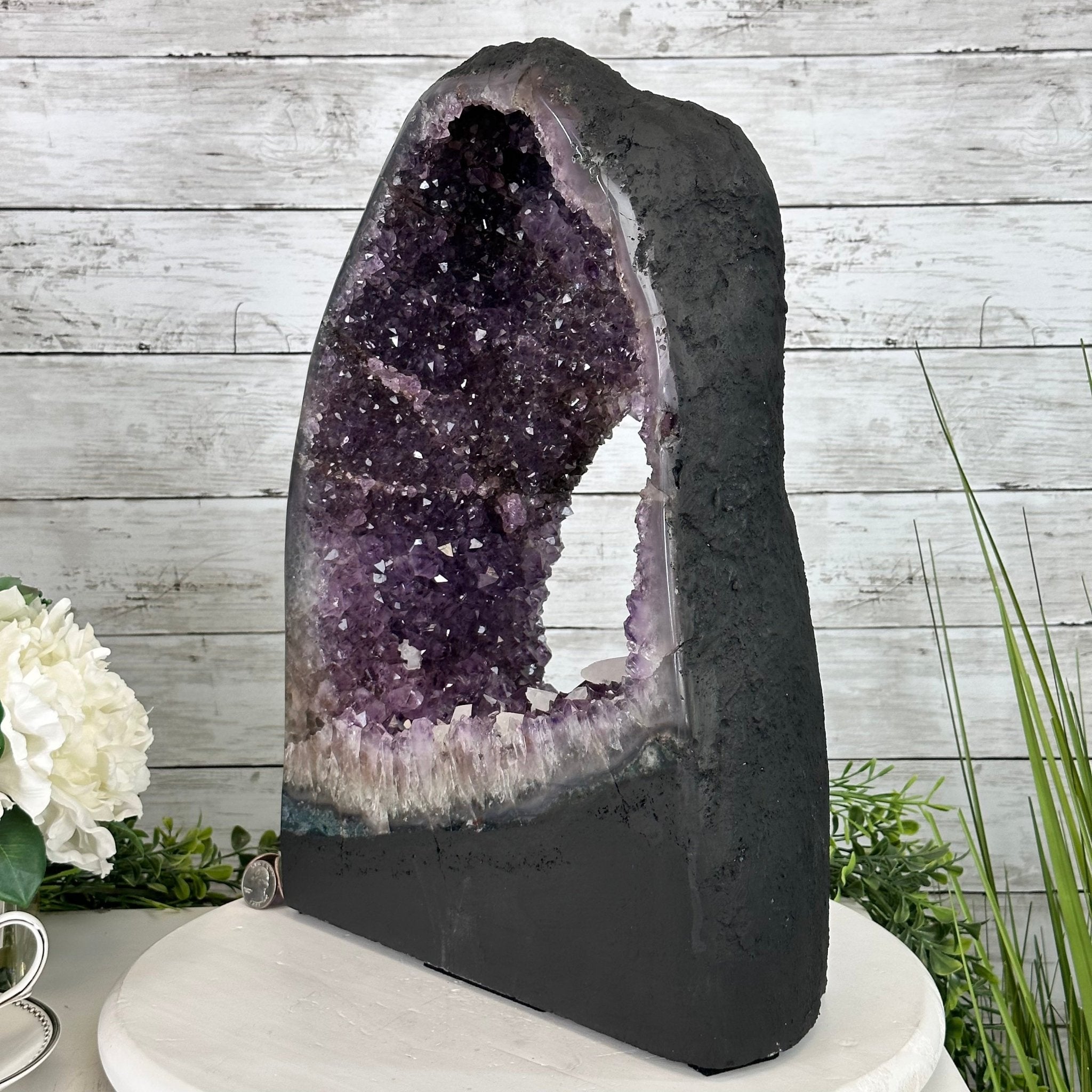Extra Quality Open 2-Sided Brazilian Amethyst Cathedral, 34.8 lbs, 16.5" tall, Model #5605-0140 by Brazil Gems - Brazil GemsBrazil GemsExtra Quality Open 2-Sided Brazilian Amethyst Cathedral, 34.8 lbs, 16.5" tall, Model #5605-0140 by Brazil GemsOpen 2-Sided Cathedrals5605-0140