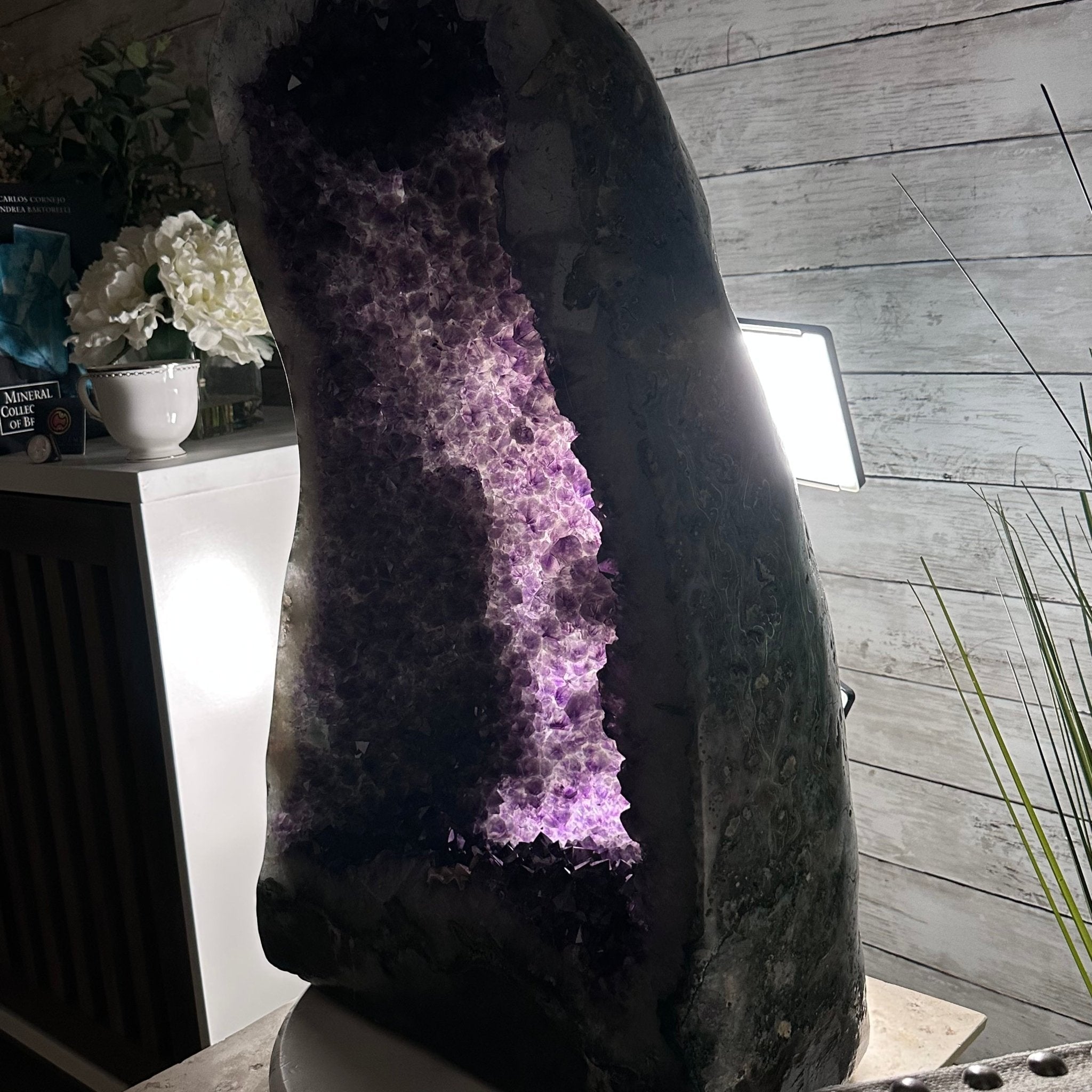 Extra Quality Polished Brazilian Amethyst Cathedral, 110.5 lbs & 26.5" tall Model #5602-0063 by Brazil Gems - Brazil GemsBrazil GemsExtra Quality Polished Brazilian Amethyst Cathedral, 110.5 lbs & 26.5" tall Model #5602-0063 by Brazil GemsPolished Cathedrals5602-0063