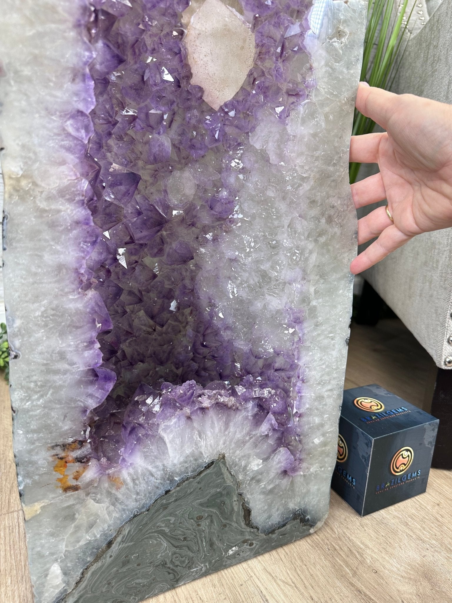 Extra Quality Polished Brazilian Amethyst Cathedral, 119.5 lbs & 34.75" tall Model #5602-0200 by Brazil Gems - Brazil GemsBrazil GemsExtra Quality Polished Brazilian Amethyst Cathedral, 119.5 lbs & 34.75" tall Model #5602-0200 by Brazil GemsPolished Cathedrals5602-0200
