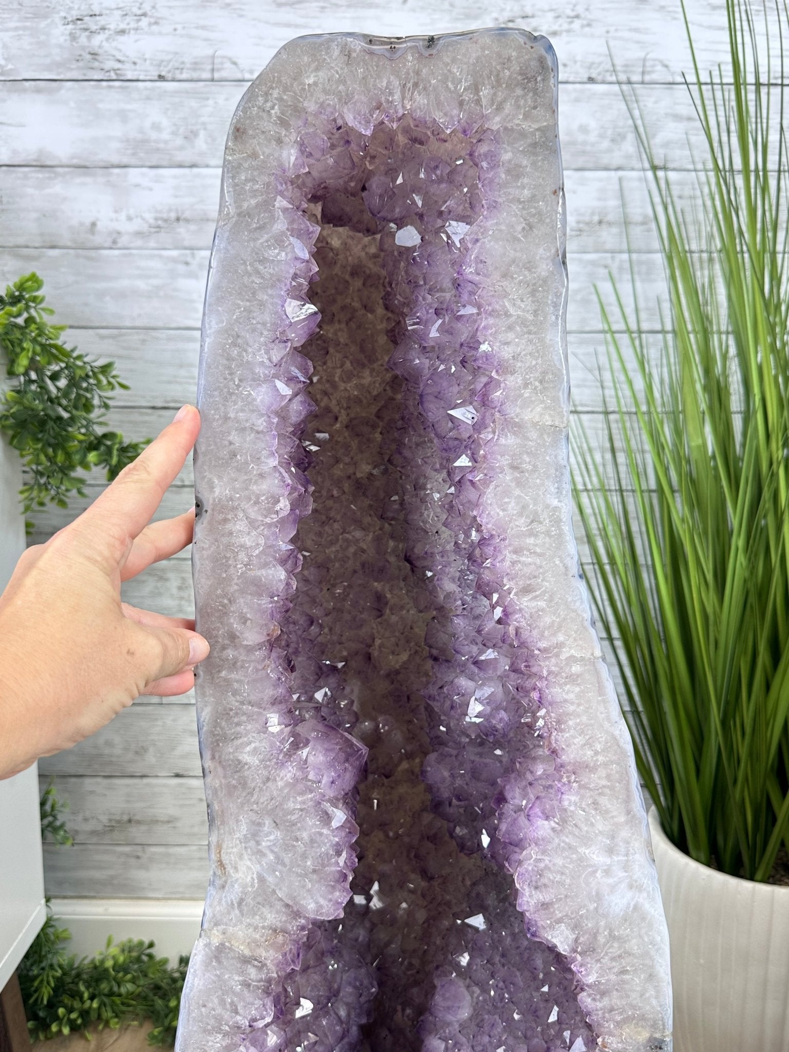 Extra Quality Polished Brazilian Amethyst Cathedral, 150.6 lbs & 35.25" tall Model #5602-0184 by Brazil Gems - Brazil GemsBrazil GemsExtra Quality Polished Brazilian Amethyst Cathedral, 150.6 lbs & 35.25" tall Model #5602-0184 by Brazil GemsPolished Cathedrals5602-0184