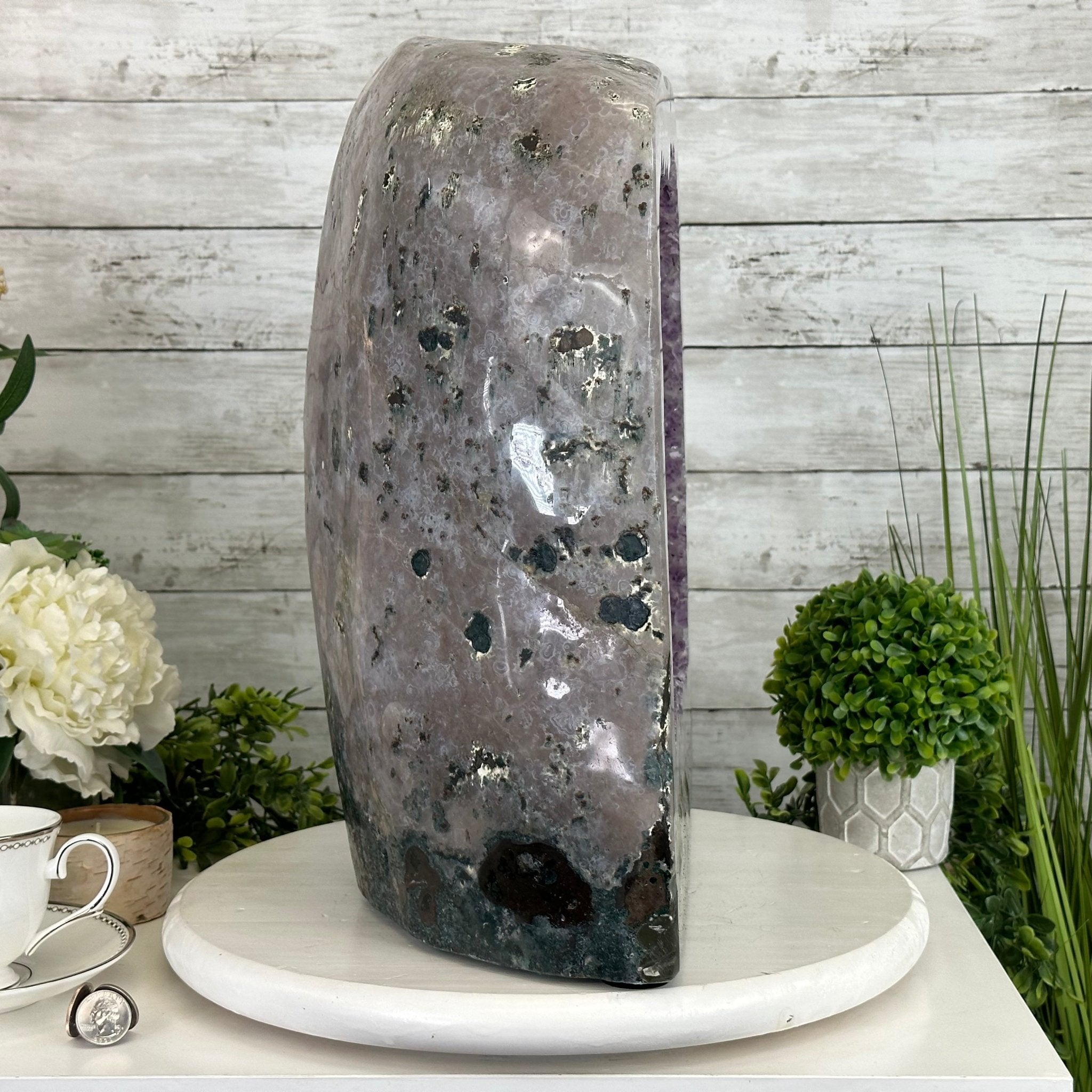 Extra Quality Polished Brazilian Amethyst Cathedral, 62.6 lbs & 16.25" tall Model #5602-0161 by Brazil Gems - Brazil GemsBrazil GemsExtra Quality Polished Brazilian Amethyst Cathedral, 62.6 lbs & 16.25" tall Model #5602-0161 by Brazil GemsPolished Cathedrals5602-0161