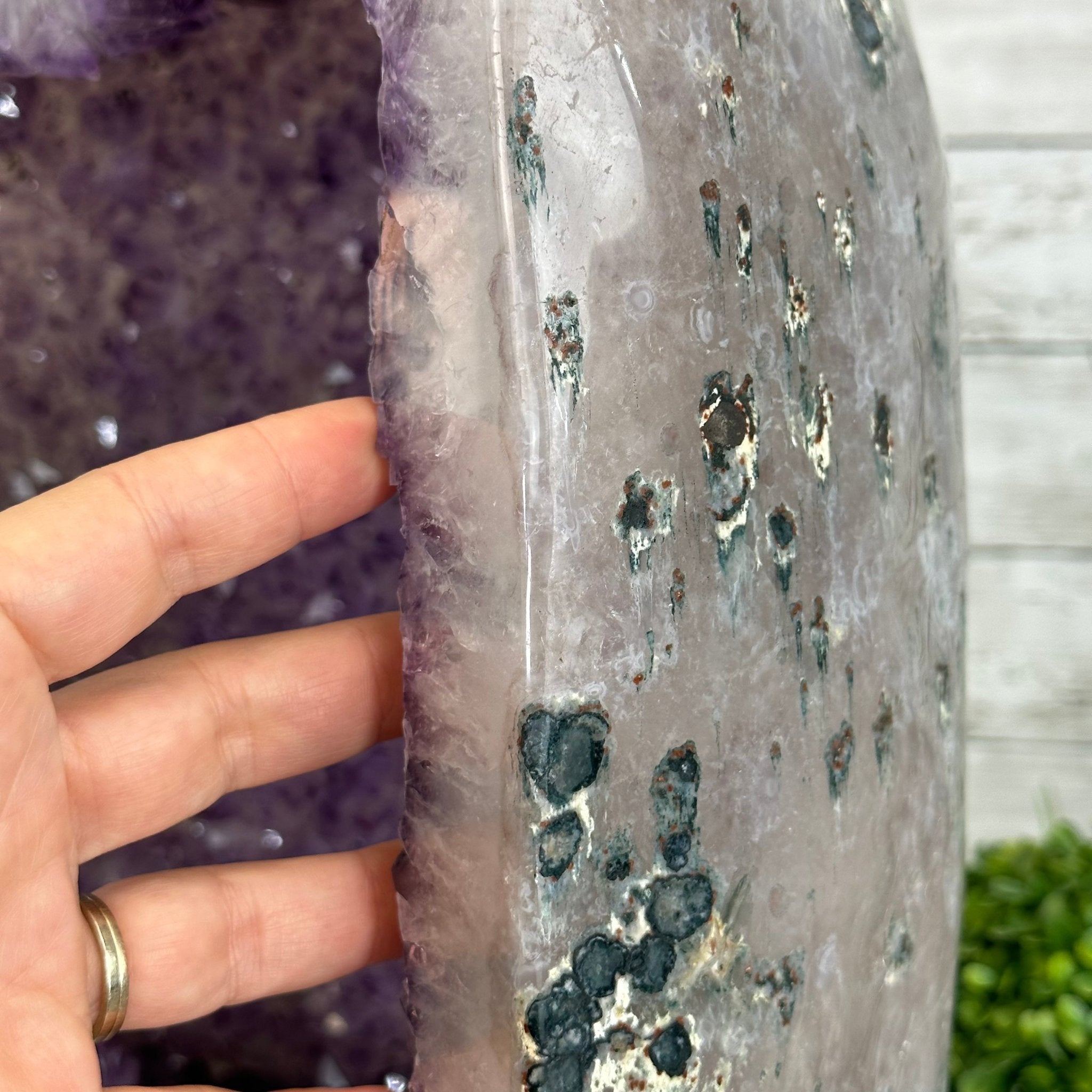 Extra Quality Polished Brazilian Amethyst Cathedral, 62.6 lbs & 16.25" tall Model #5602-0161 by Brazil Gems - Brazil GemsBrazil GemsExtra Quality Polished Brazilian Amethyst Cathedral, 62.6 lbs & 16.25" tall Model #5602-0161 by Brazil GemsPolished Cathedrals5602-0161
