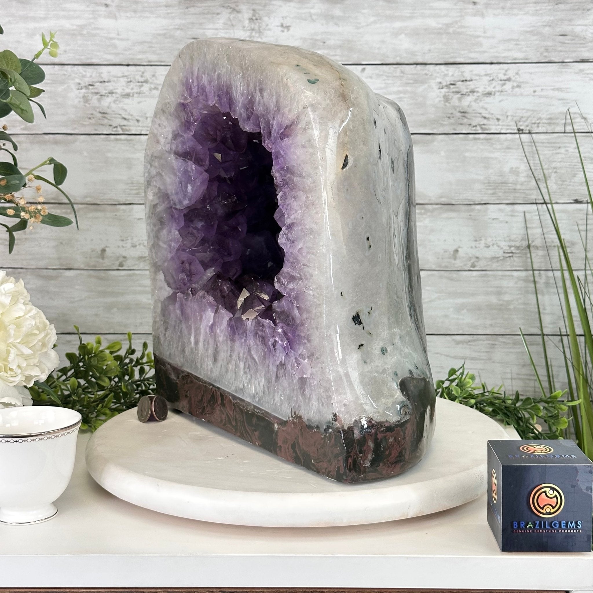 Extra Quality Polished Brazilian Amethyst Cathedral, 70.1 lbs & 13.5" tall Model #5602-0016 by Brazil Gems - Brazil GemsBrazil GemsExtra Quality Polished Brazilian Amethyst Cathedral, 70.1 lbs & 13.5" tall Model #5602-0016 by Brazil GemsPolished Cathedrals5602-0016