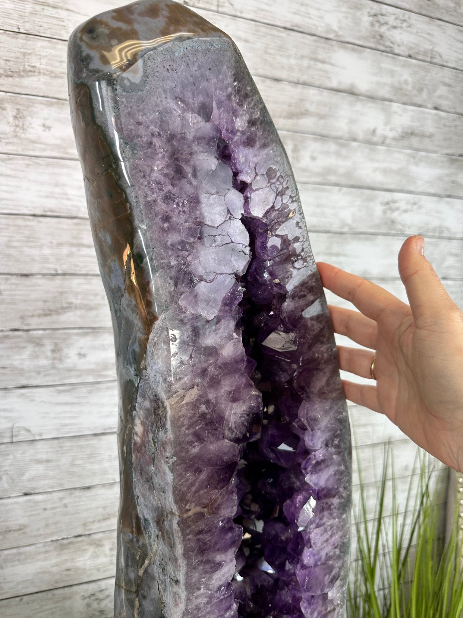 Extra Quality Polished Brazilian Amethyst Cathedral, 70.9 lbs & 28.7" tall Model #5602-0177 by Brazil Gems - Brazil GemsBrazil GemsExtra Quality Polished Brazilian Amethyst Cathedral, 70.9 lbs & 28.7" tall Model #5602-0177 by Brazil GemsPolished Cathedrals5602-0177
