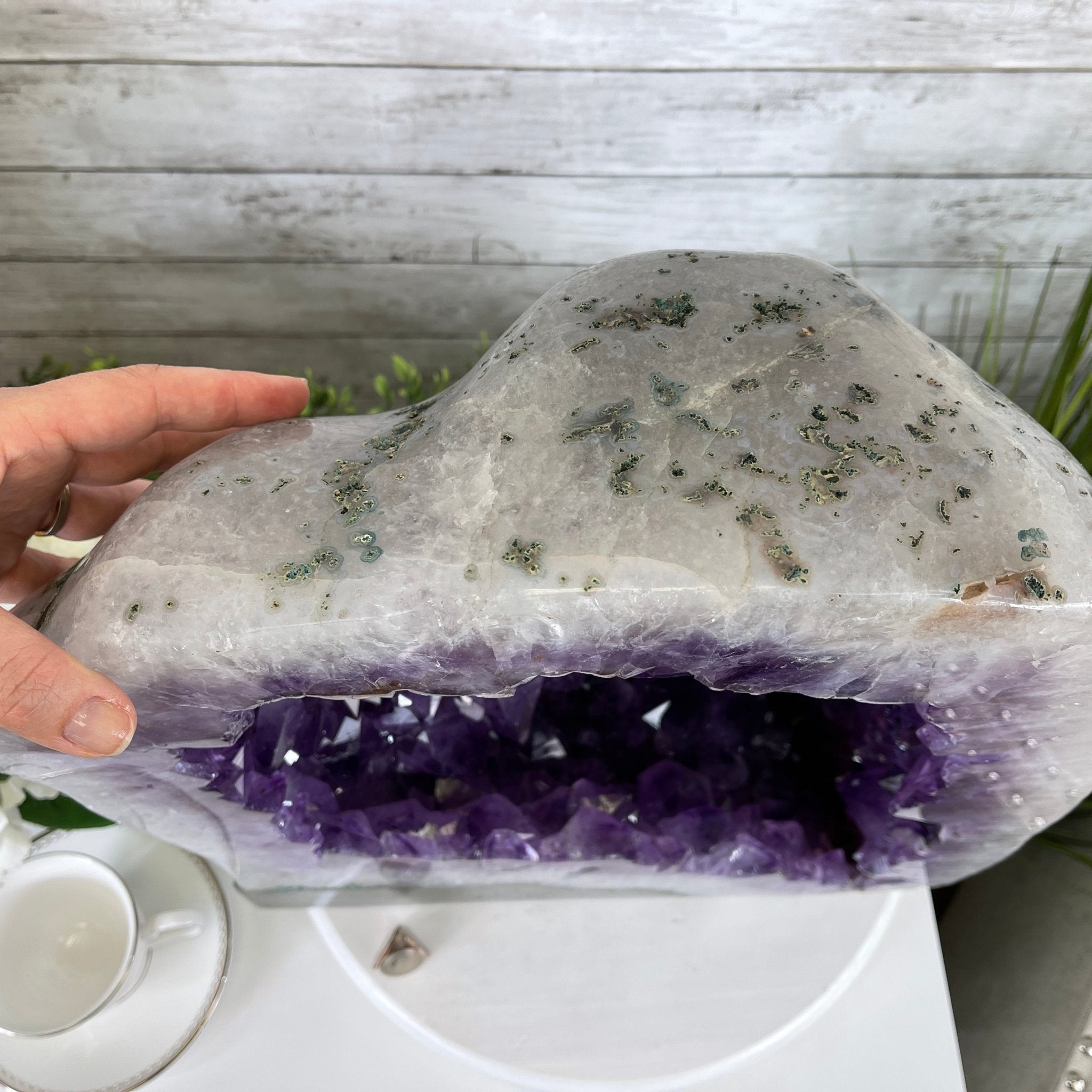 Extra Quality Polished Brazilian Amethyst Cathedral, 76.7 lbs & 16.75" tall Model #5602-0103 by Brazil Gems - Brazil GemsBrazil GemsExtra Quality Polished Brazilian Amethyst Cathedral, 76.7 lbs & 16.75" tall Model #5602-0103 by Brazil GemsPolished Cathedrals5602-0103
