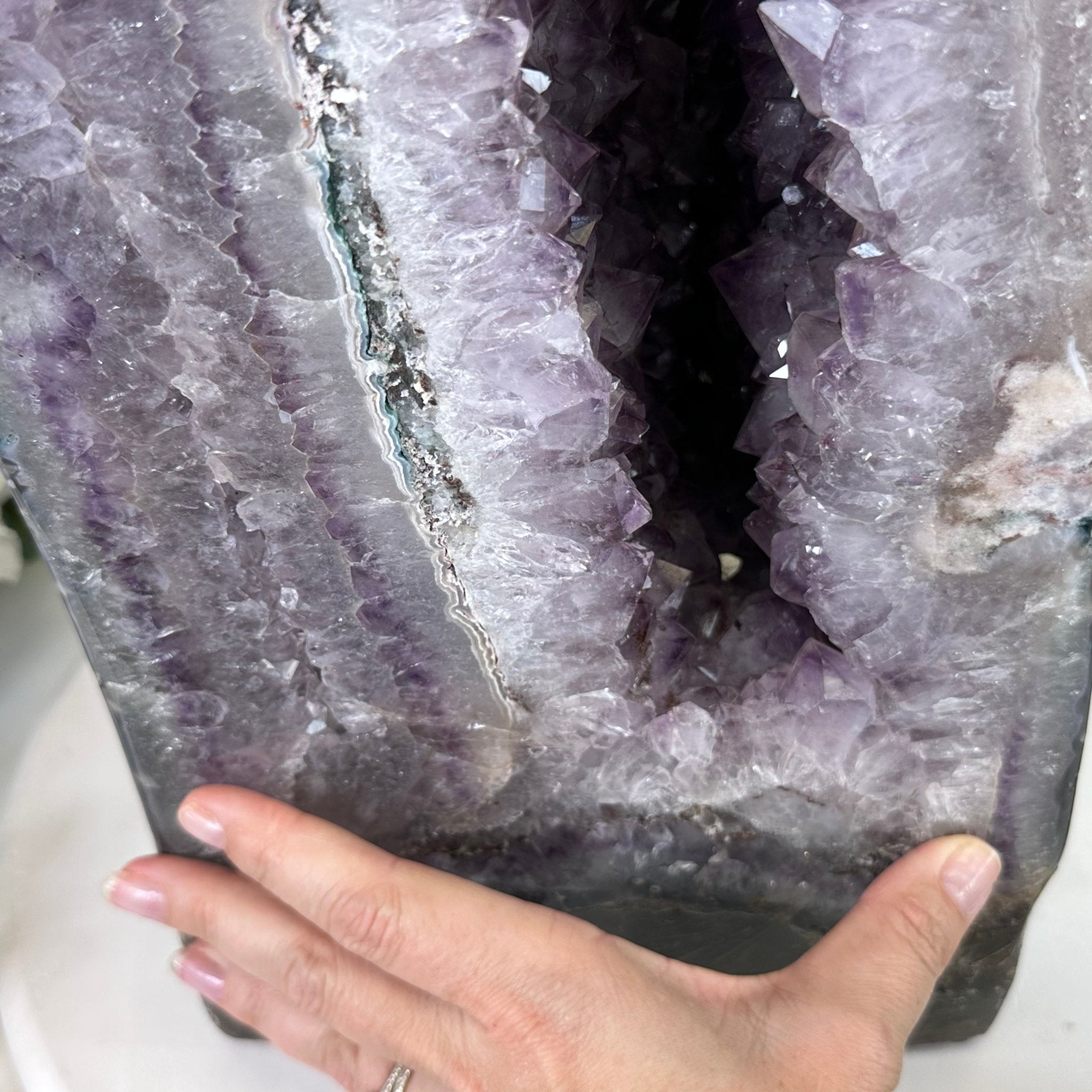 Extra Quality Polished Brazilian Amethyst Cathedral, 78.6 lbs & 24.5" tall Model #5602-0178 by Brazil Gems - Brazil GemsBrazil GemsExtra Quality Polished Brazilian Amethyst Cathedral, 78.6 lbs & 24.5" tall Model #5602-0178 by Brazil GemsPolished Cathedrals5602-0178