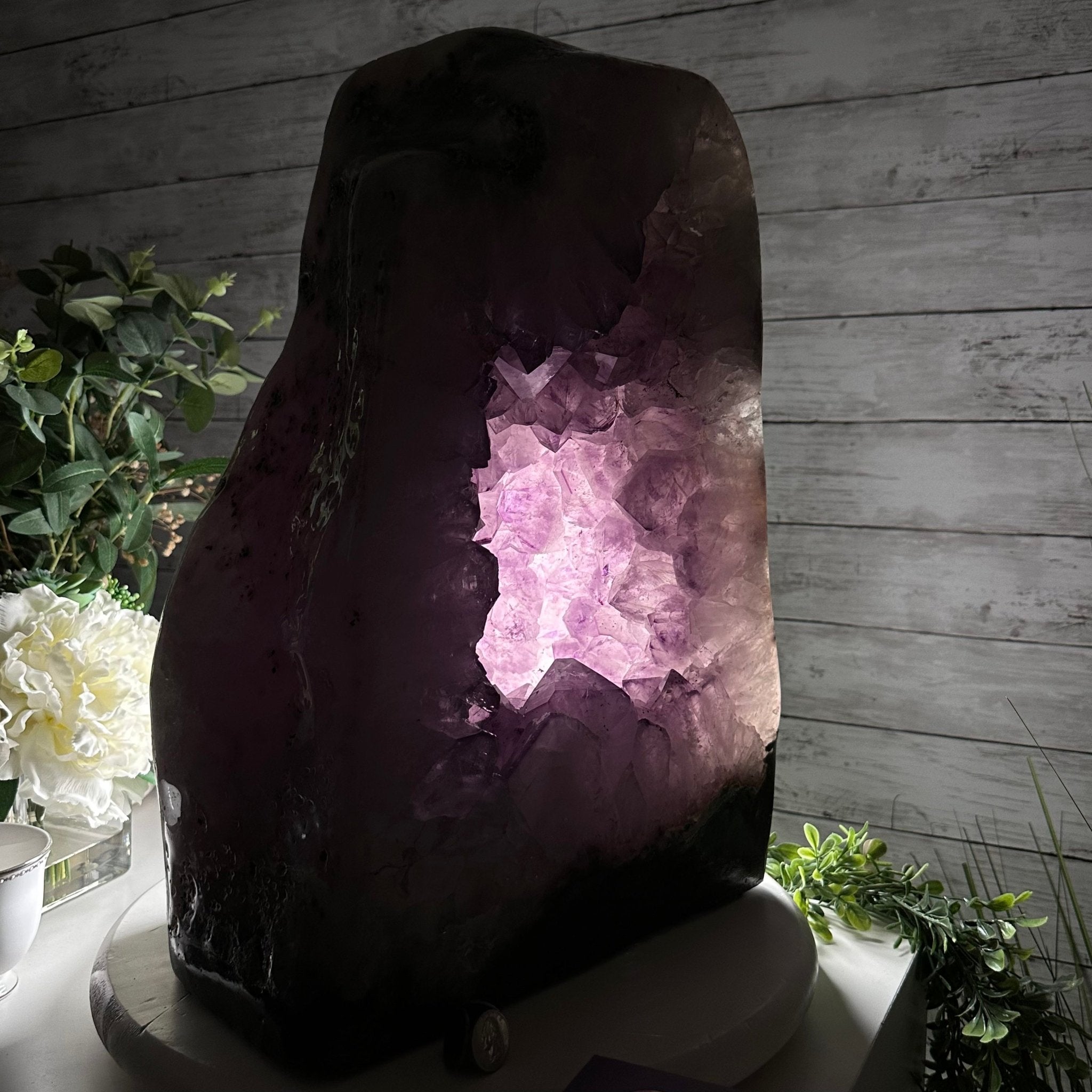 Extra Quality Polished Brazilian Amethyst Cathedral, 87.3 lbs & 17.75" tall Model #5602-0009 by Brazil Gems - Brazil GemsBrazil GemsExtra Quality Polished Brazilian Amethyst Cathedral, 87.3 lbs & 17.75" tall Model #5602-0009 by Brazil GemsPolished Cathedrals5602-0009