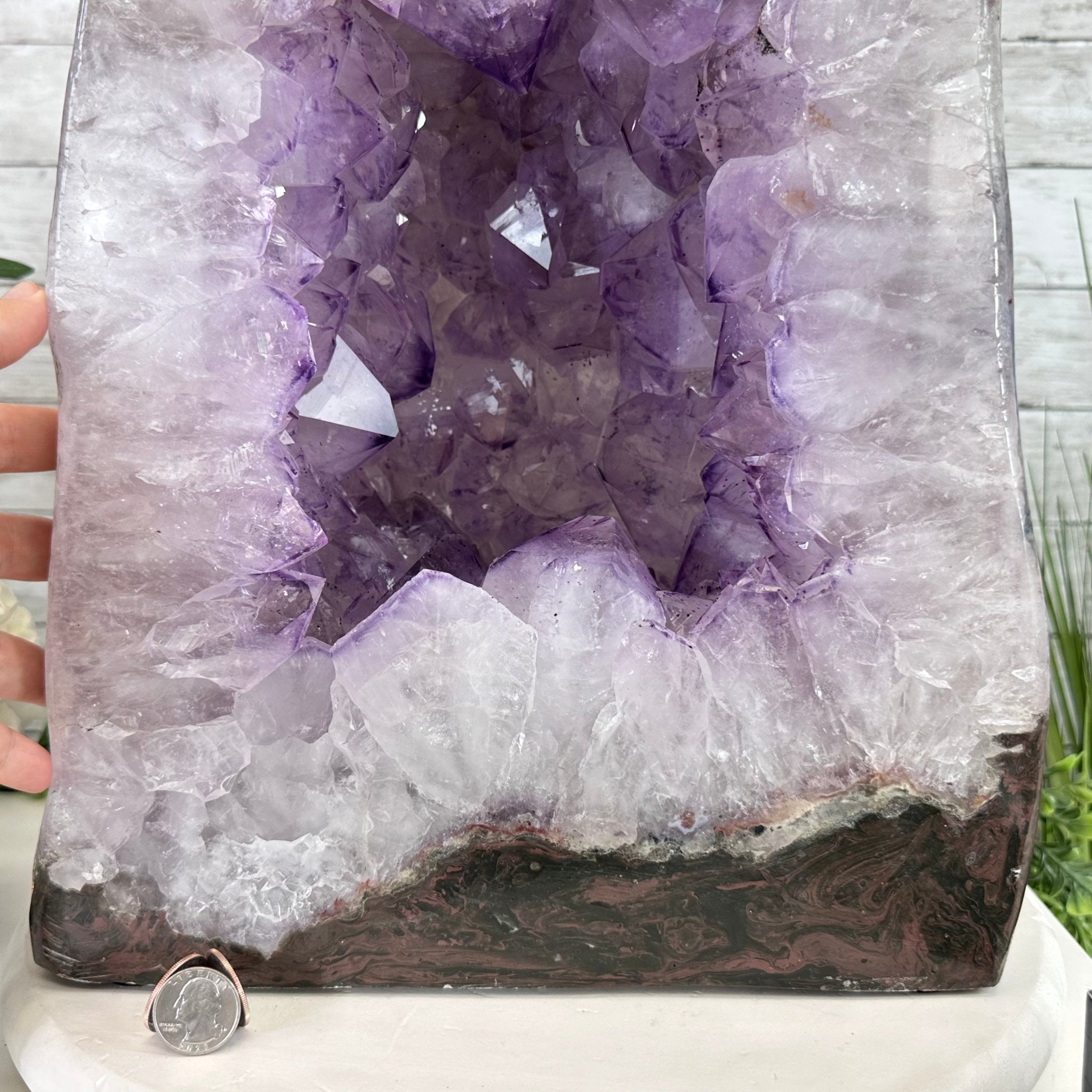 Extra Quality Polished Brazilian Amethyst Cathedral, 87.3 lbs & 17.75" tall Model #5602-0009 by Brazil Gems - Brazil GemsBrazil GemsExtra Quality Polished Brazilian Amethyst Cathedral, 87.3 lbs & 17.75" tall Model #5602-0009 by Brazil GemsPolished Cathedrals5602-0009
