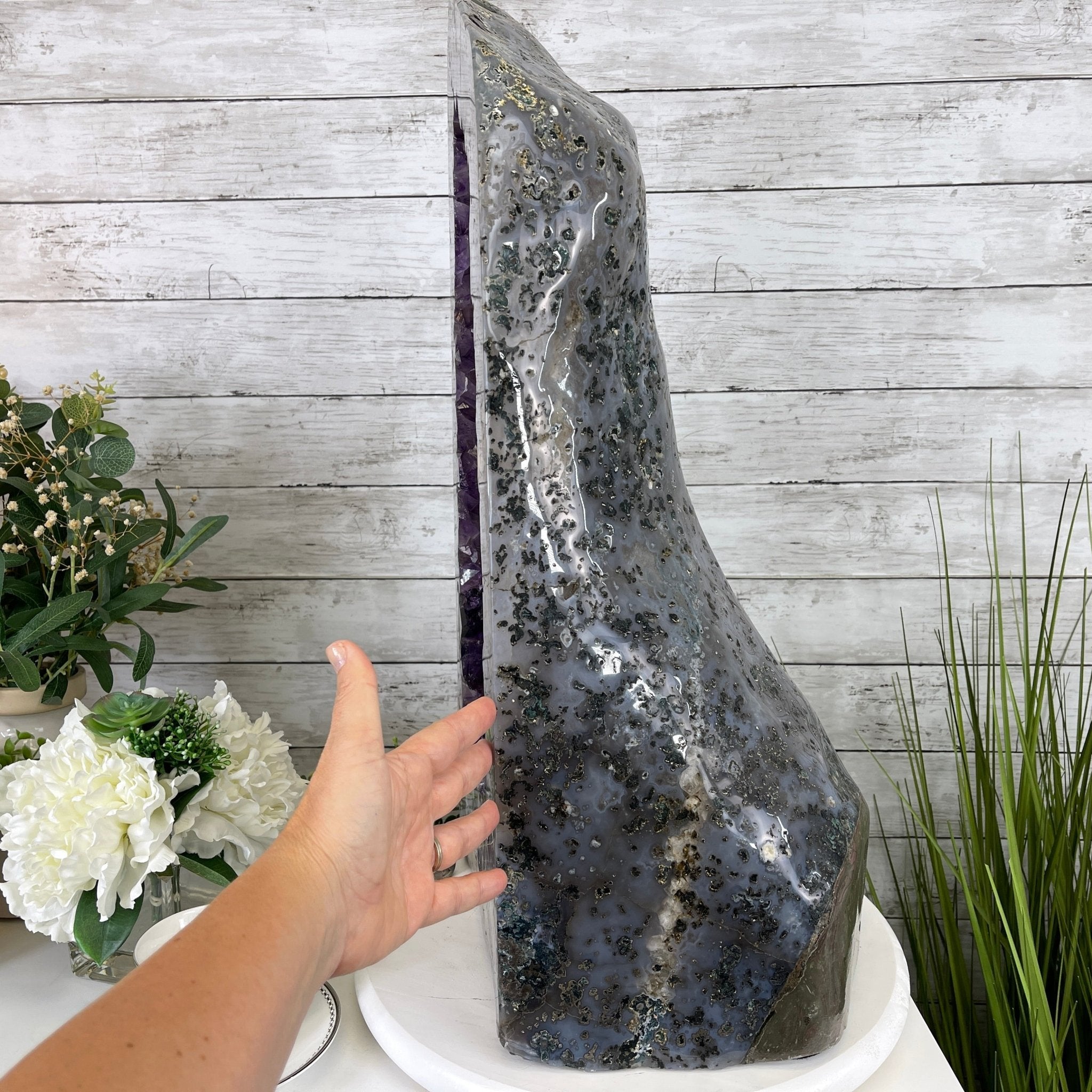 Extra Quality Polished Brazilian Amethyst Cathedral, 95.2 lbs & 24.6" tall Model #5602-0139 by Brazil Gems - Brazil GemsBrazil GemsExtra Quality Polished Brazilian Amethyst Cathedral, 95.2 lbs & 24.6" tall Model #5602-0139 by Brazil GemsPolished Cathedrals5602-0139