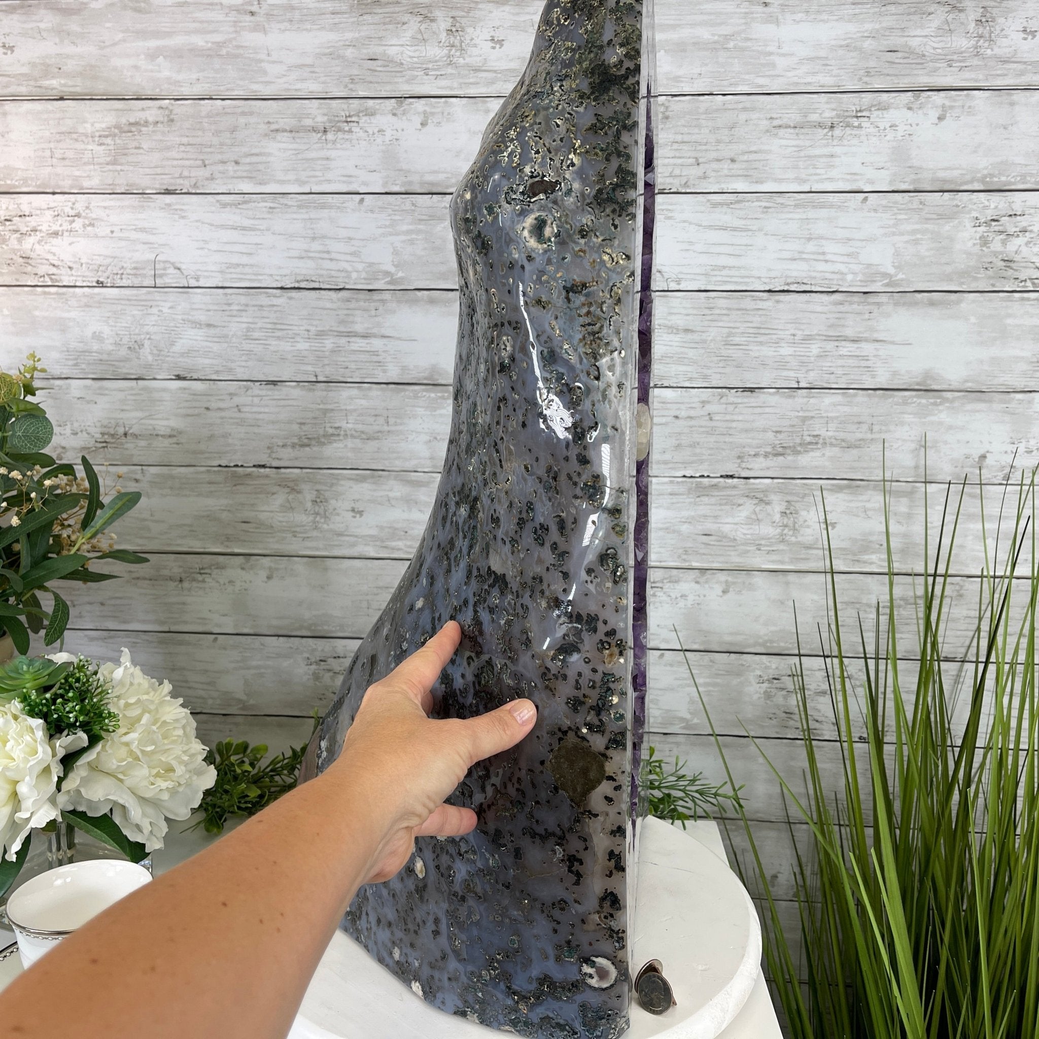 Extra Quality Polished Brazilian Amethyst Cathedral, 95.2 lbs & 24.6" tall Model #5602-0139 by Brazil Gems - Brazil GemsBrazil GemsExtra Quality Polished Brazilian Amethyst Cathedral, 95.2 lbs & 24.6" tall Model #5602-0139 by Brazil GemsPolished Cathedrals5602-0139