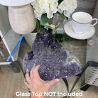 Extra Quality Uruguayan Amethyst Geode Side Table, 31.5 lbs, 23.75" tall on a metal base #1384-0017 by Brazil Gems - Brazil GemsBrazil GemsExtra Quality Uruguayan Amethyst Geode Side Table, 31.5 lbs, 23.75" tall on a metal base #1384-0017 by Brazil GemsTables: Side1384-0017