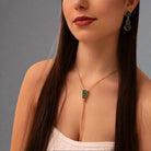 Faceted Emerald Pendant 18K Gold Plated Lariat Necklace - Brazil GemsBrazil GemsFaceted Emerald Pendant 18K Gold Plated Lariat NecklaceNecklace12GP4697 - 109