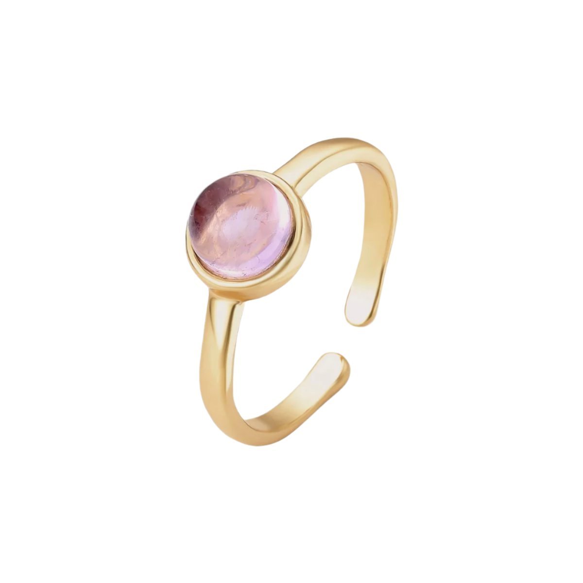 Gold Plated Cuff Ring w/ an Amethyst Solitaire Gemstone - Brazil GemsBrazil GemsGold Plated Cuff Ring w/ an Amethyst Solitaire GemstoneRing13GP7987B - 103