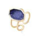 Gold Plated Cuff Ring w/ Natural Gemstone Plate - Brazil GemsBrazil GemsGold Plated Cuff Ring w/ Natural Gemstone PlateRing13GP9186A - 130