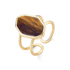 Gold Plated Cuff Ring w/ Natural Gemstone Plate - Brazil GemsBrazil GemsGold Plated Cuff Ring w/ Natural Gemstone PlateRing13GP9186A - 132