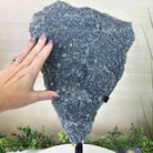 Gray Amethyst Cluster on a Metal Base, 11.9 lbs & 17.7" Tall #5491 - 0235 - Brazil GemsBrazil GemsGray Amethyst Cluster on a Metal Base, 11.9 lbs & 17.7" Tall #5491 - 0235Clusters on Fixed Bases5491 - 0235