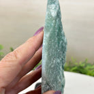 Green Quartz Polished Slice with Rough Edges, Wood Base 7.5" Tall #6100GQ - 007 - Brazil GemsBrazil GemsGreen Quartz Polished Slice with Rough Edges, Wood Base 7.5" Tall #6100GQ - 007Slices on Wood Bases6100GQ - 007