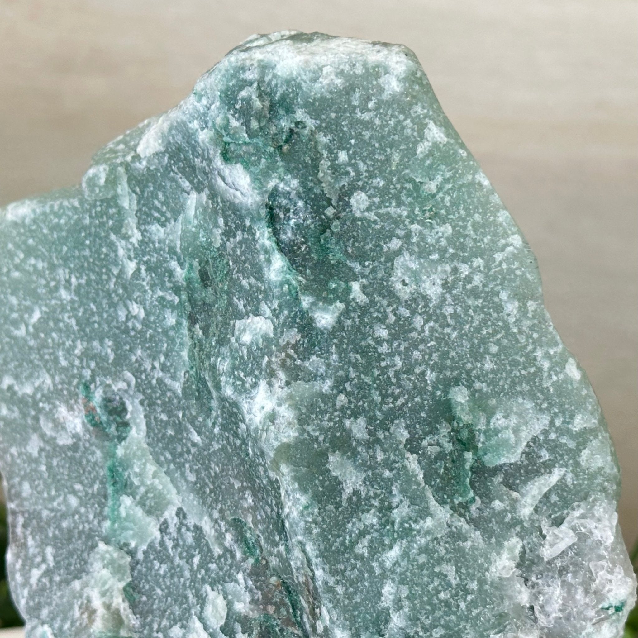 Green Quartz Polished Slice with Rough Edges, Wood Base 7.5" Tall #6100GQ - 007 - Brazil GemsBrazil GemsGreen Quartz Polished Slice with Rough Edges, Wood Base 7.5" Tall #6100GQ - 007Slices on Wood Bases6100GQ - 007