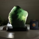 Green Quartz Polished Slice with Rough Edges, Wood Base 7.5" Tall #6100GQ - 007 - Brazil GemsBrazil GemsGreen Quartz Polished Slice with Rough Edges, Wood Base 7.5" Tall #6100GQ - 007Slices on Wood Bases6100GQ - 007