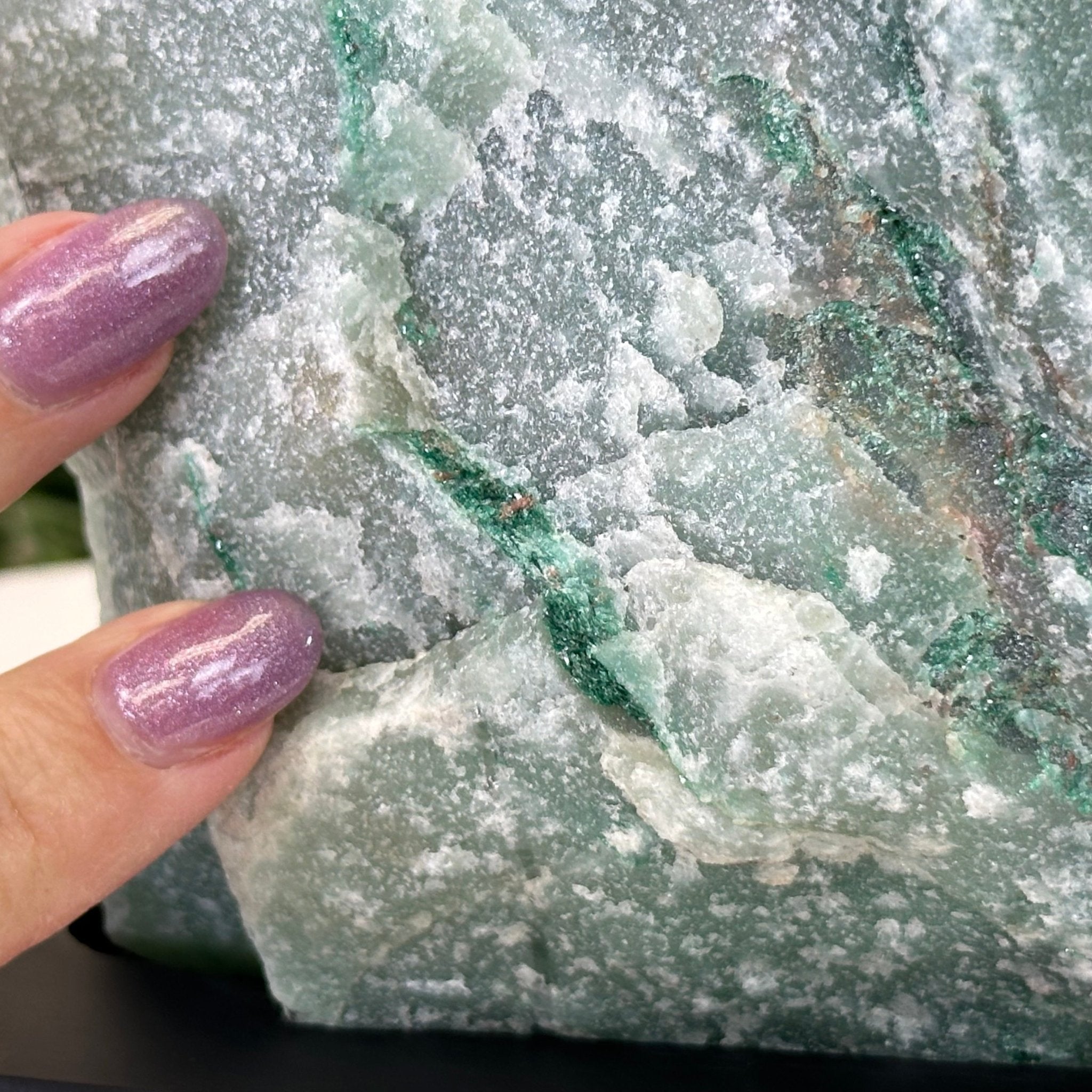 Green Quartz Polished Slice with Rough Edges, Wood Base 7.5" Tall #6100GQ - 007 - Brazil GemsBrazil GemsGreen Quartz Polished Slice with Rough Edges, Wood Base 7.5" Tall #6100GQ - 007Slices on Wood Bases6100GQ - 007