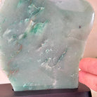 Green Quartz Polished Slice with Rough Edges, Wood Base 7.5" Tall #6100GQ - 007 - Brazil GemsBrazil GemsGreen Quartz Polished Slice with Rough Edges, Wood Base 7.5" Tall #6100GQ - 007Slices on Wood Bases6100GQ - 007