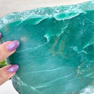 Green Quartz Polished Slice with Rough Edges, Wood Base 7.5" Tall #6100GQ - 021 - Brazil GemsBrazil GemsGreen Quartz Polished Slice with Rough Edges, Wood Base 7.5" Tall #6100GQ - 021Slices on Wood Bases6100GQ - 021