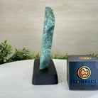 Green Quartz Polished Slice with Rough Edges, Wood Base 7.5" Tall #6100GQ - 021 - Brazil GemsBrazil GemsGreen Quartz Polished Slice with Rough Edges, Wood Base 7.5" Tall #6100GQ - 021Slices on Wood Bases6100GQ - 021