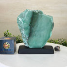 Green Quartz Polished Slice with Rough Edges, Wood Base 8" Tall #6100GQ - 022 - Brazil GemsBrazil GemsGreen Quartz Polished Slice with Rough Edges, Wood Base 8" Tall #6100GQ - 022Slices on Wood Bases6100GQ - 022