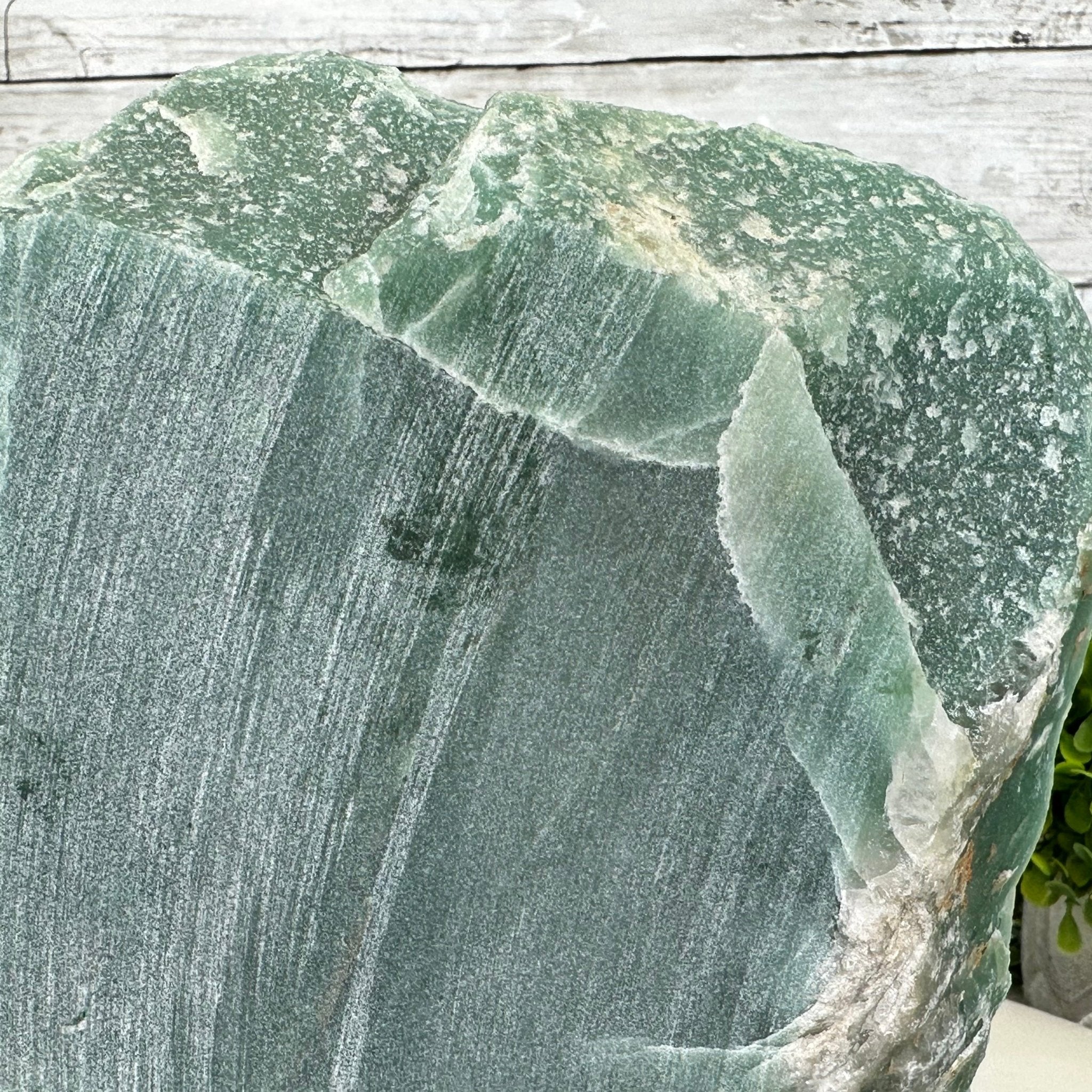 Green Quartz Slice on Wood Base Model #6100GQ-027 - Brazil Gems