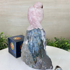 Hand - Carved Rose Quartz Parrot on an Amethyst Base, 8.3" Tall #3004 - RQPAM - 022 - Brazil GemsBrazil GemsHand - Carved Rose Quartz Parrot on an Amethyst Base, 8.3" Tall #3004 - RQPAM - 022Crystal Birds3004 - RQPAM - 022