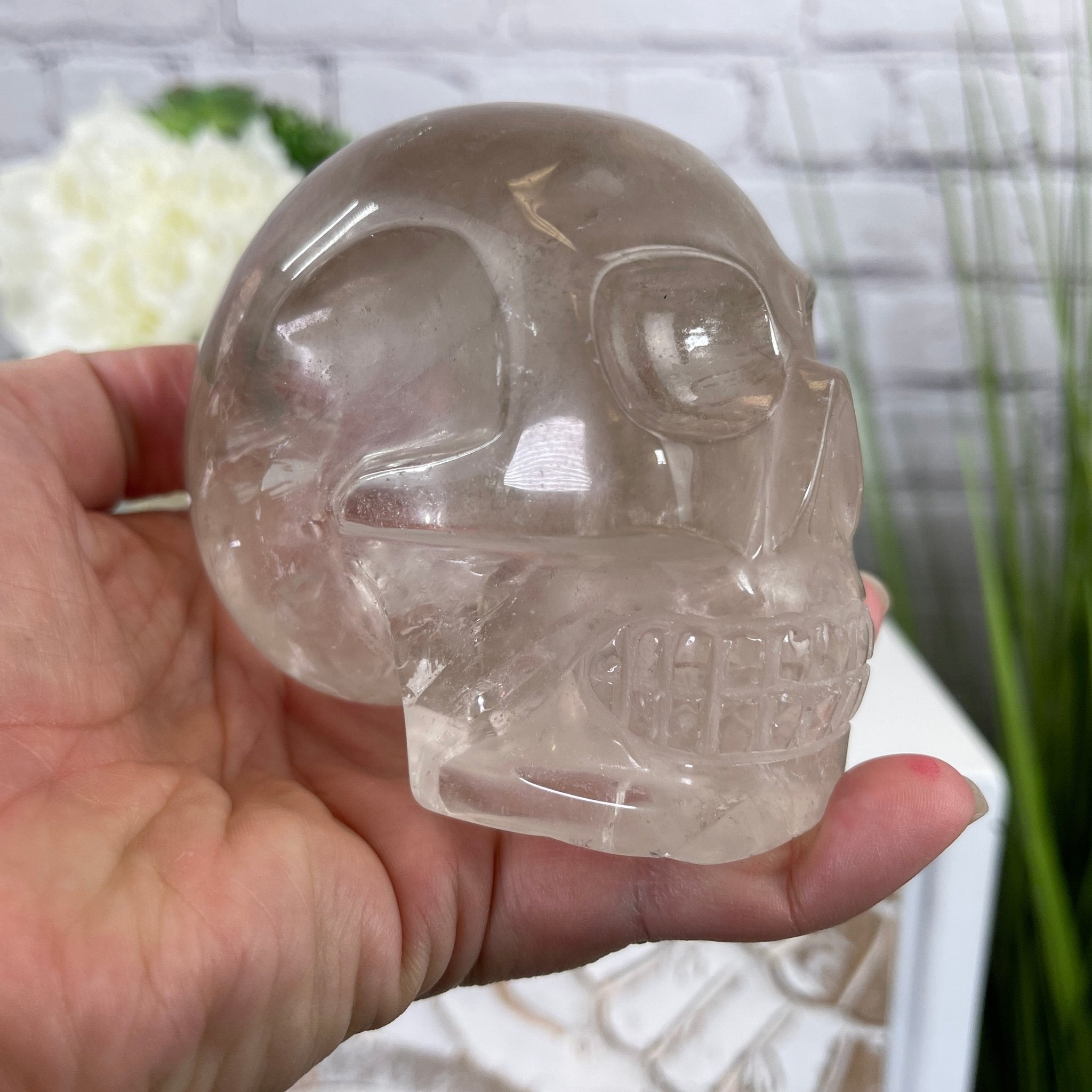 Handmade Clear Quartz Crystal Skull 3.25" tall Model #3477-0005 by Brazil Gems - Brazil GemsBrazil GemsHandmade Clear Quartz Crystal Skull 3.25" tall Model #3477-0005 by Brazil GemsSkulls3477-0005