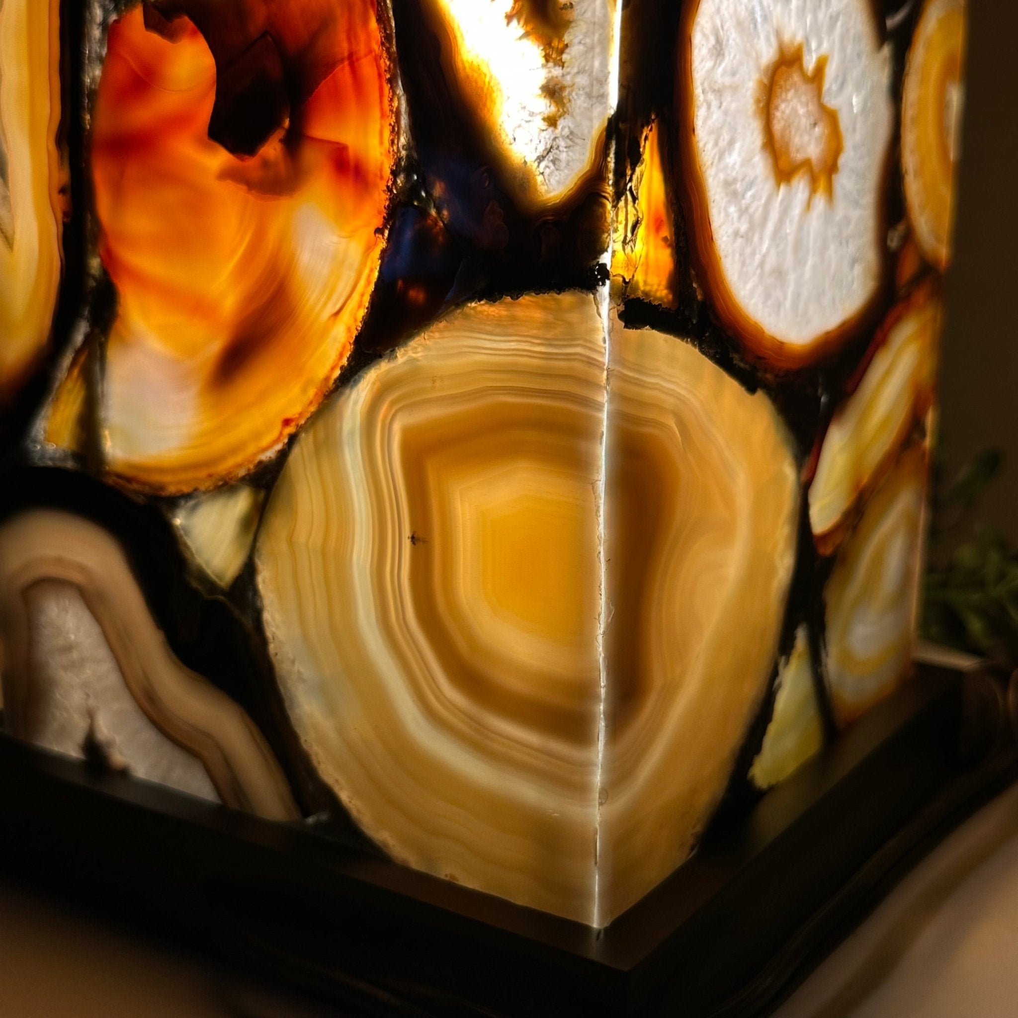 Handmade Natural Agate LED Lamp, 18.3” Tall on a Wood Base #2006NA - 006 - Brazil GemsBrazil GemsHandmade Natural Agate LED Lamp, 18.3” Tall on a Wood Base #2006NA - 006Lamps2006NA - 006