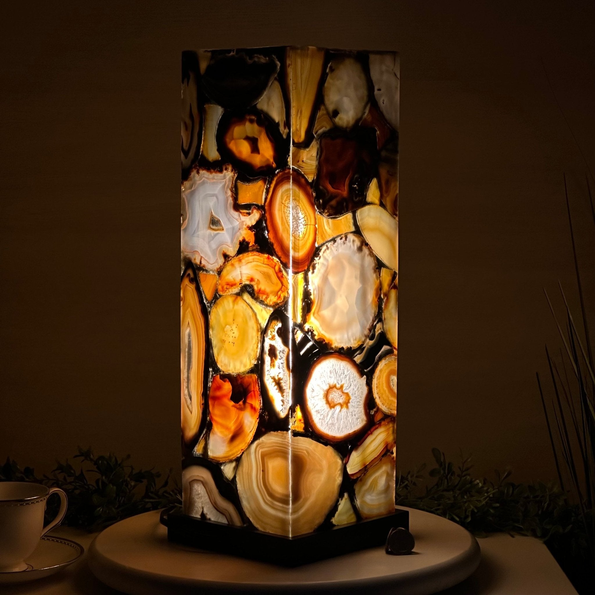 Handmade Natural Agate LED Lamp, 18.3” Tall on a Wood Base #2006NA - 006 - Brazil GemsBrazil GemsHandmade Natural Agate LED Lamp, 18.3” Tall on a Wood Base #2006NA - 006Lamps2006NA - 006