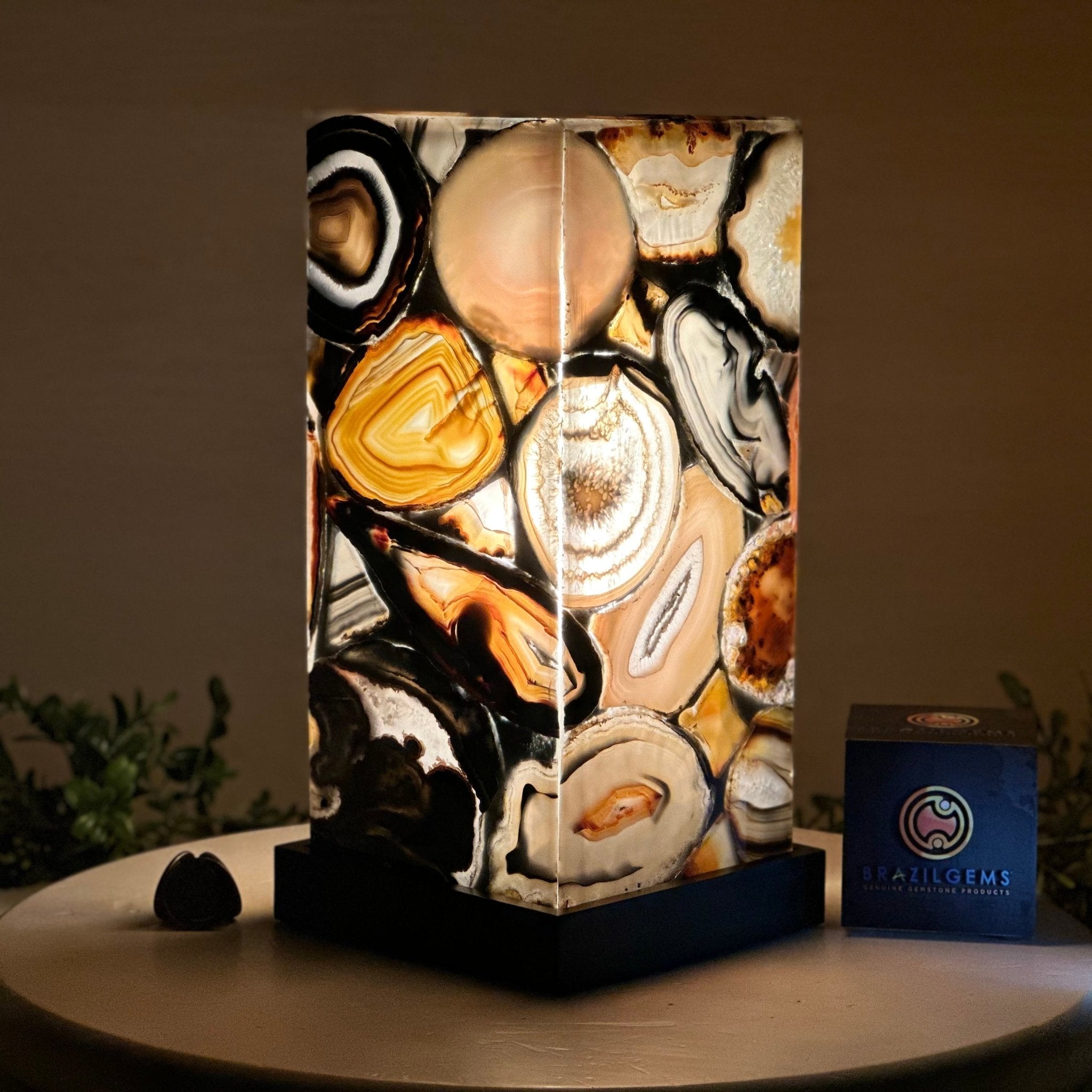 Handmade Natural Agate LED Lamp w/ Wood base, 10.6” Tall #2003NA - 006 - Brazil GemsBrazil GemsHandmade Natural Agate LED Lamp w/ Wood base, 10.6” Tall #2003NA - 006Lamps2003NA - 006