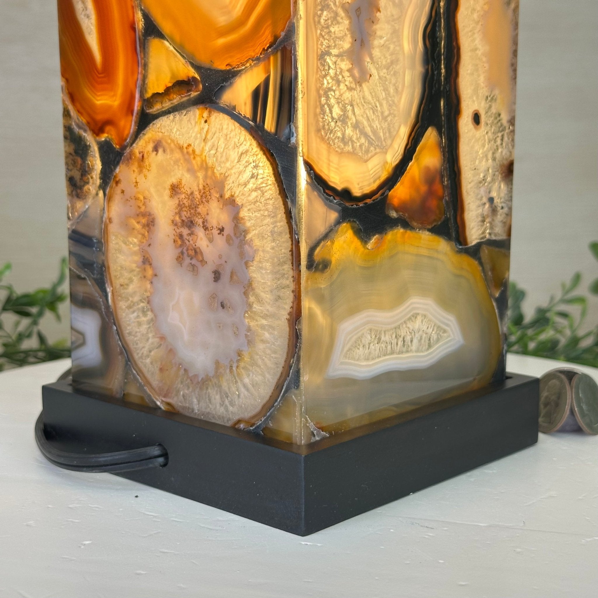 Handmade Natural Agate LED Lamp w/ Wood base, 10.6” Tall #2003NA - 006 - Brazil GemsBrazil GemsHandmade Natural Agate LED Lamp w/ Wood base, 10.6” Tall #2003NA - 006Lamps2003NA - 006