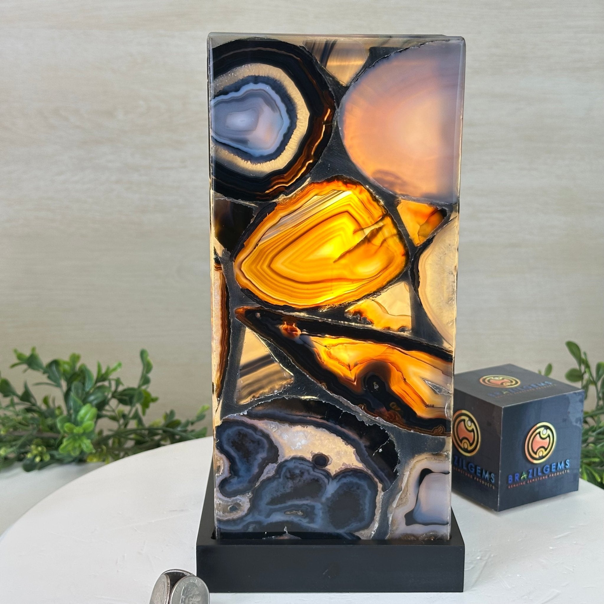 Handmade Natural Agate LED Lamp w/ Wood base, 10.6” Tall #2003NA - 006 - Brazil GemsBrazil GemsHandmade Natural Agate LED Lamp w/ Wood base, 10.6” Tall #2003NA - 006Lamps2003NA - 006