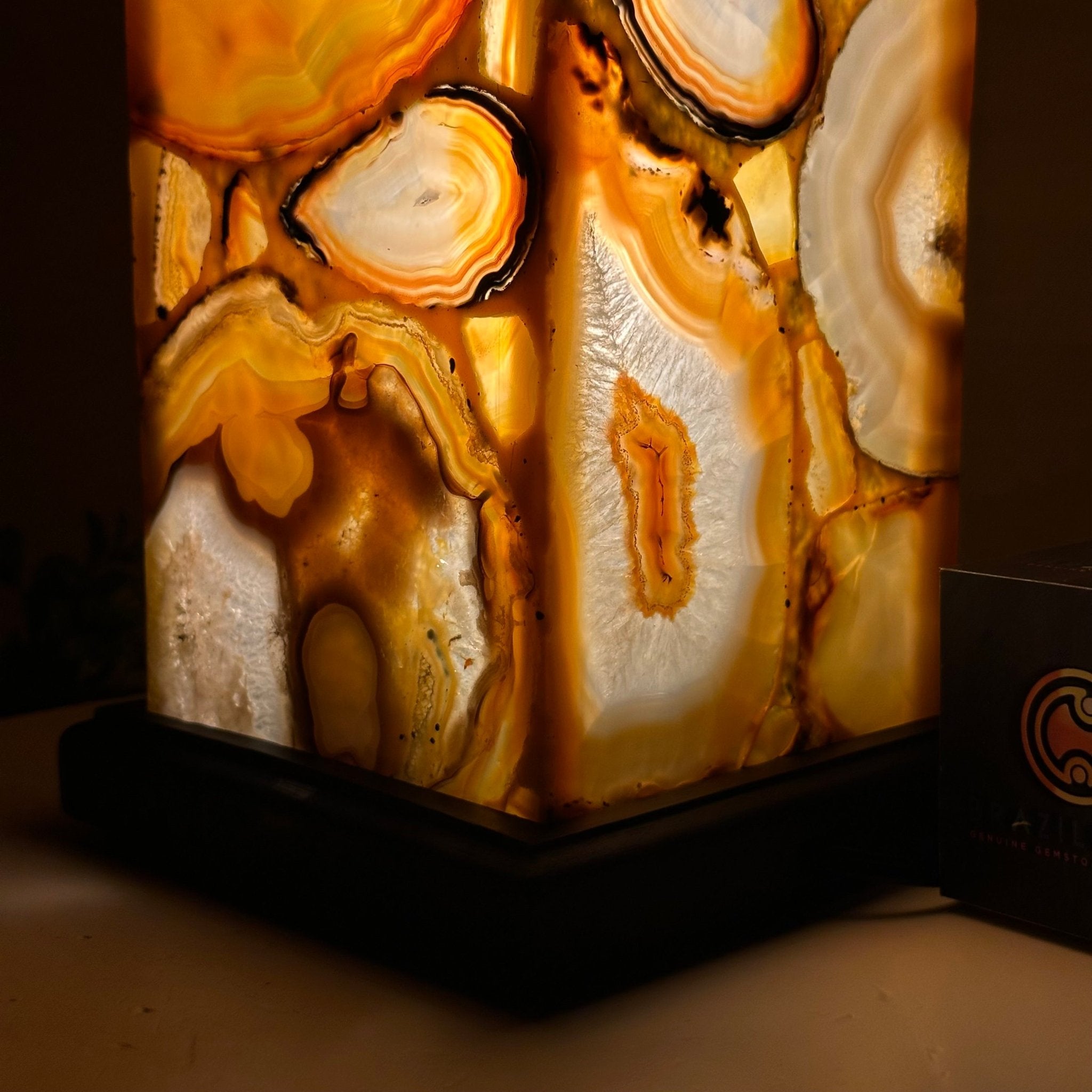 Handmade Natural Agate LED Lamp w/ Wood base, 10.9” Tall #2003NA - 008 - Brazil GemsBrazil GemsHandmade Natural Agate LED Lamp w/ Wood base, 10.9” Tall #2003NA - 008Lamps2003NA - 008