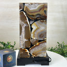 Handmade Natural Agate LED Lamp w/ Wood Base, 10.9” Tall #2003NA - 010 - Brazil GemsBrazil GemsHandmade Natural Agate LED Lamp w/ Wood Base, 10.9” Tall #2003NA - 010Lamps2003NA - 010