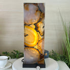 Handmade Natural Agate LED Lamp w/ Wood Base, 18.5” Tall #2006NA - 007 - Brazil GemsBrazil GemsHandmade Natural Agate LED Lamp w/ Wood Base, 18.5” Tall #2006NA - 007Lamps2006NA - 007