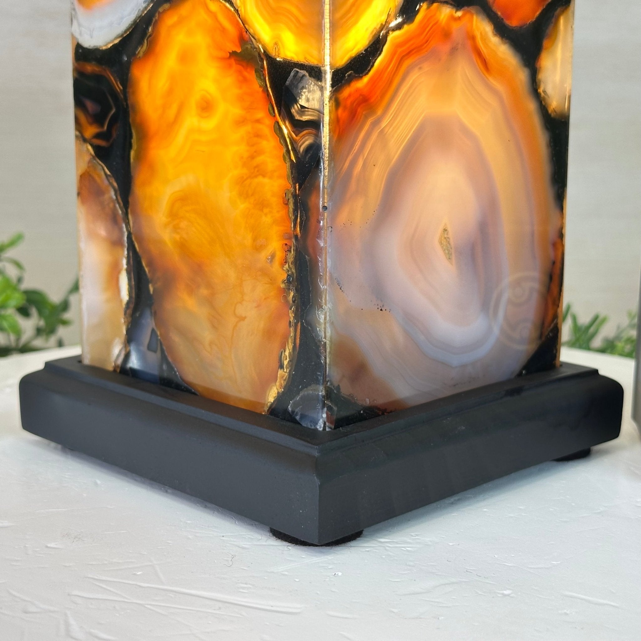 Handmade Natural Agate LED Lamp w/ Wood Base, 8.9” Tall #2002NA - 001 - Brazil GemsBrazil GemsHandmade Natural Agate LED Lamp w/ Wood Base, 8.9” Tall #2002NA - 001Lamps2002NA - 001