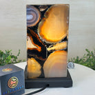 Handmade Natural Agate LED Lamp w/ Wood Base, 8.9” Tall #2002NA - 001 - Brazil GemsBrazil GemsHandmade Natural Agate LED Lamp w/ Wood Base, 8.9” Tall #2002NA - 001Lamps2002NA - 001