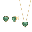 Heart - Shaped Gold Plated Necklace & Earring Set w/ Natural Gemstones - Brazil GemsBrazil GemsHeart - Shaped Gold Plated Necklace & Earring Set w/ Natural GemstonesNecklace & Earring Set14GP0258 - 112