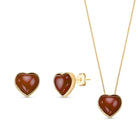 Heart - Shaped Gold Plated Necklace & Earring Set w/ Natural Gemstones - Brazil GemsBrazil GemsHeart - Shaped Gold Plated Necklace & Earring Set w/ Natural GemstonesNecklace & Earring Set14GP0258 - 122