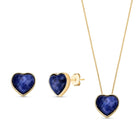 Heart - Shaped Gold Plated Necklace & Earring Set w/ Natural Gemstones - Brazil GemsBrazil GemsHeart - Shaped Gold Plated Necklace & Earring Set w/ Natural GemstonesNecklace & Earring Set14GP0258 - 130