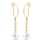 Hoop and Dangle 18K Gold Plated Earrings w/ White Shell Pearls - Brazil GemsBrazil GemsHoop and Dangle 18K Gold Plated Earrings w/ White Shell PearlsEarrings11GP2202 - 133