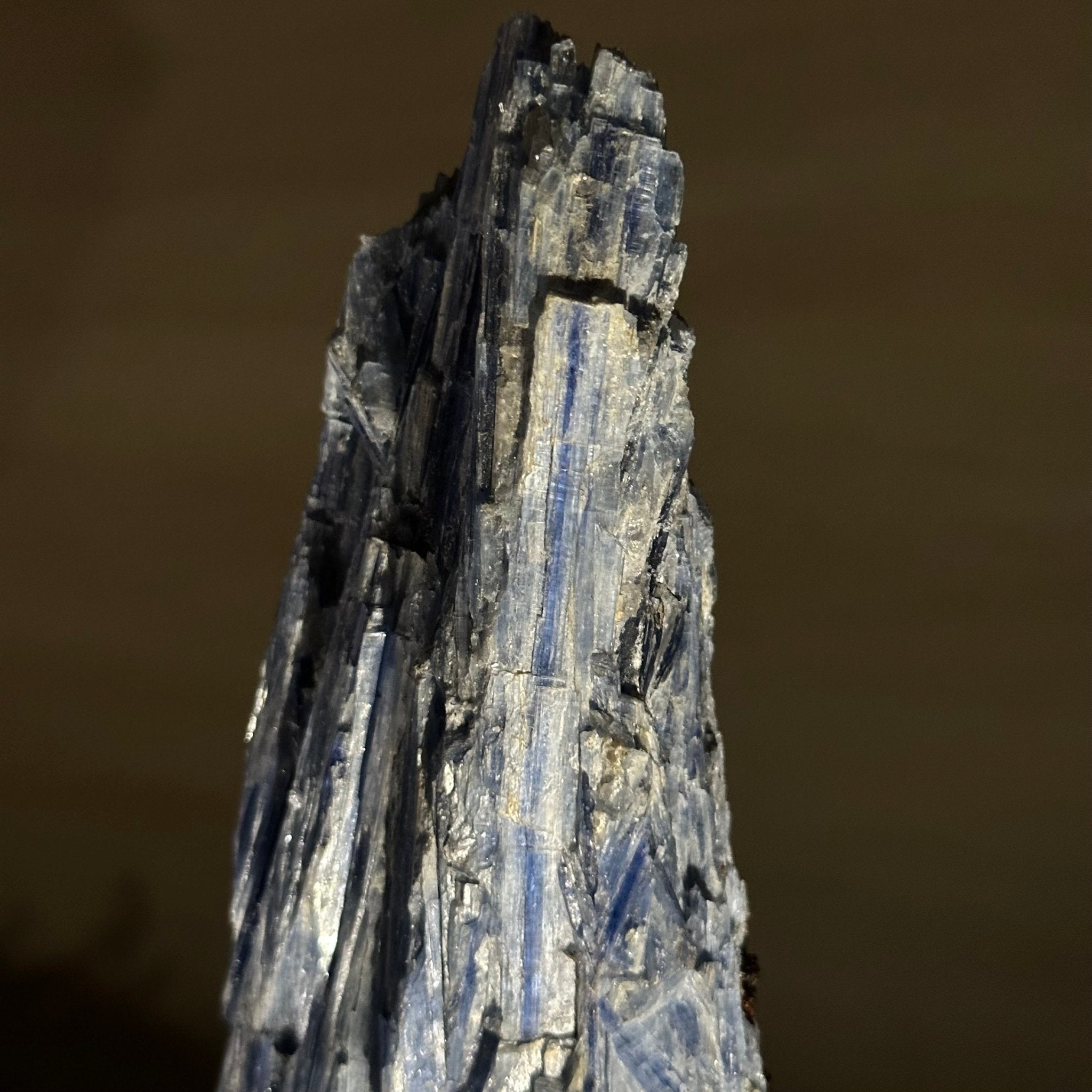 Kyanite Crystal on Metal Stand, 2.7 lbs & 11.9" Tall #6010 - 0018 - Brazil GemsBrazil GemsKyanite Crystal on Metal Stand, 2.7 lbs & 11.9" Tall #6010 - 0018Clusters on Fixed Bases6010 - 0018