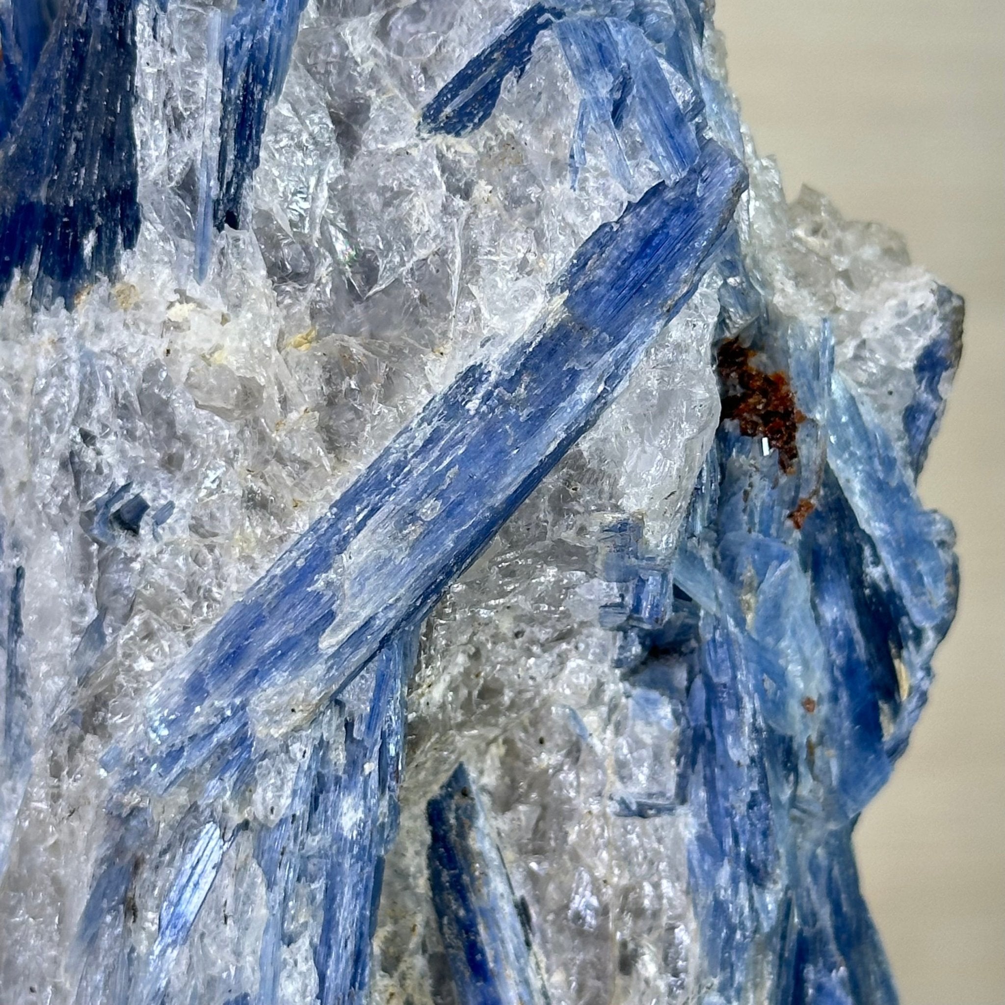 Kyanite Crystal on Metal Stand, 4.3 lbs & 13.2" Tall #6010 - 0022 - Brazil GemsBrazil GemsKyanite Crystal on Metal Stand, 4.3 lbs & 13.2" Tall #6010 - 0022Clusters on Fixed Bases6010 - 0022