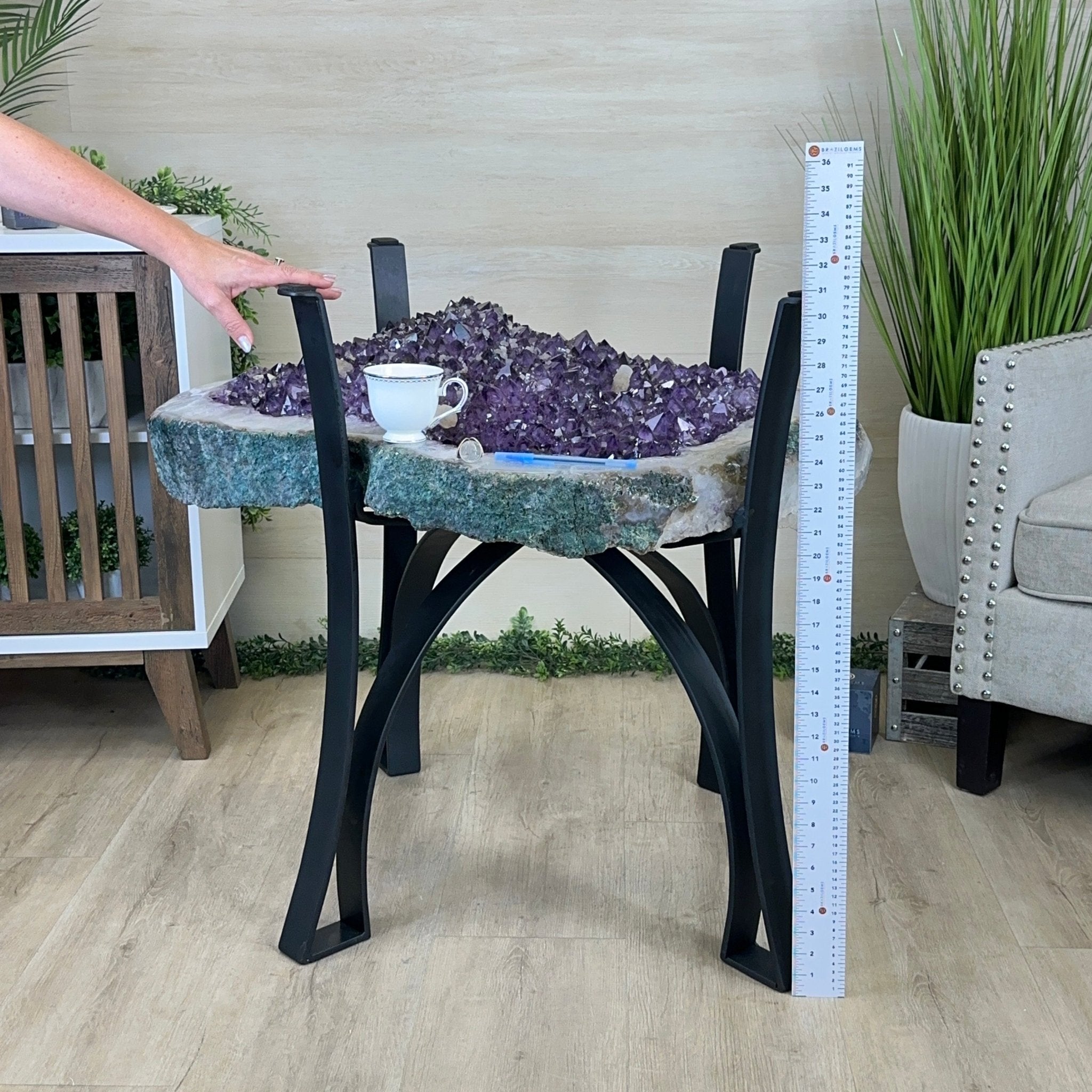 Large Amethyst Dining/Conference Table Super Quality, 372.6 lbs & 30.5" Tall 1388 - 0003 - Brazil GemsBrazil GemsLarge Amethyst Dining/Conference Table Super Quality, 372.6 lbs & 30.5" Tall 1388 - 0003Tables: Dining1388 - 0003