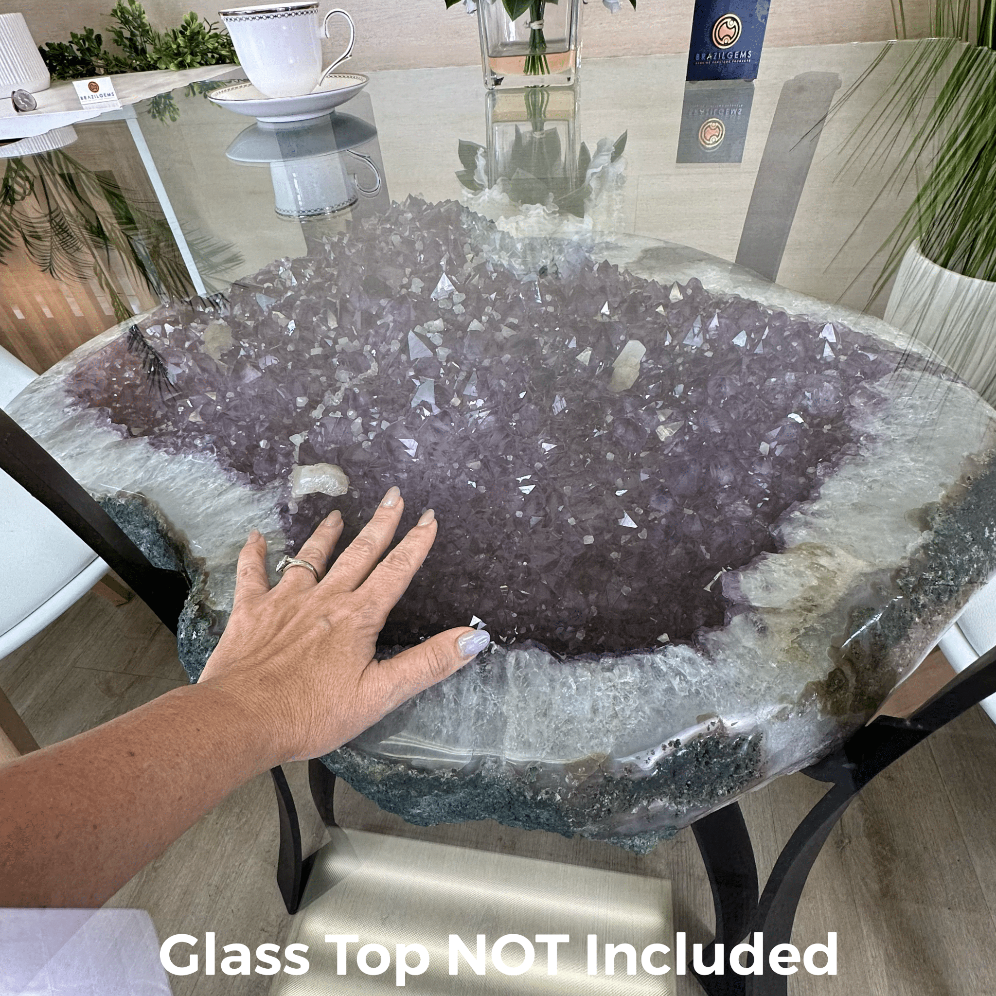 Large Amethyst Dining/Conference Table Super Quality, 372.6 lbs & 30.5" Tall 1388 - 0003 - Brazil GemsBrazil GemsLarge Amethyst Dining/Conference Table Super Quality, 372.6 lbs & 30.5" Tall 1388 - 0003Tables: Dining1388 - 0003